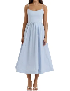 Lolita Spaghetti Strap Midi Dress Light Blue