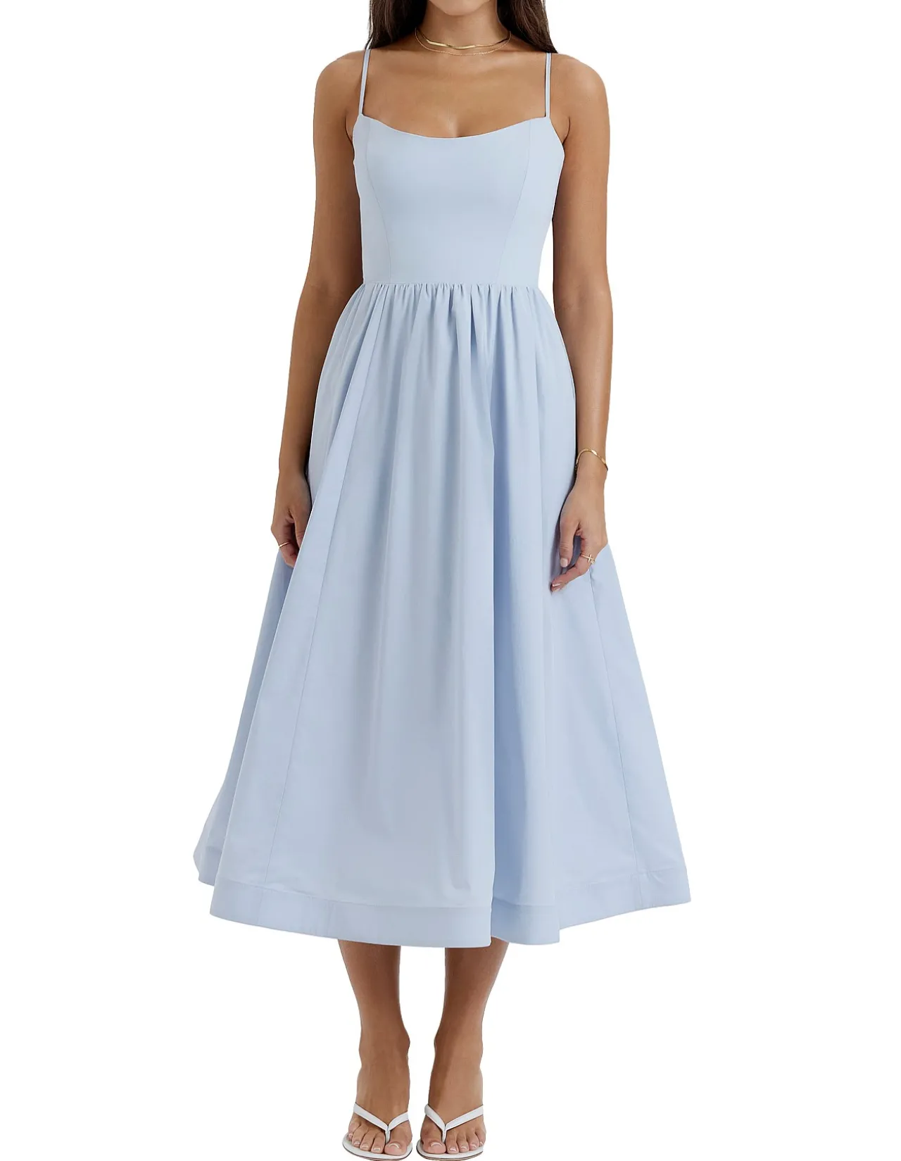 Lolita Spaghetti Strap Midi Dress Light Blue