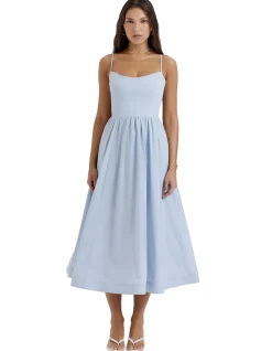 Lolita Spaghetti Strap Midi Dress Light Blue