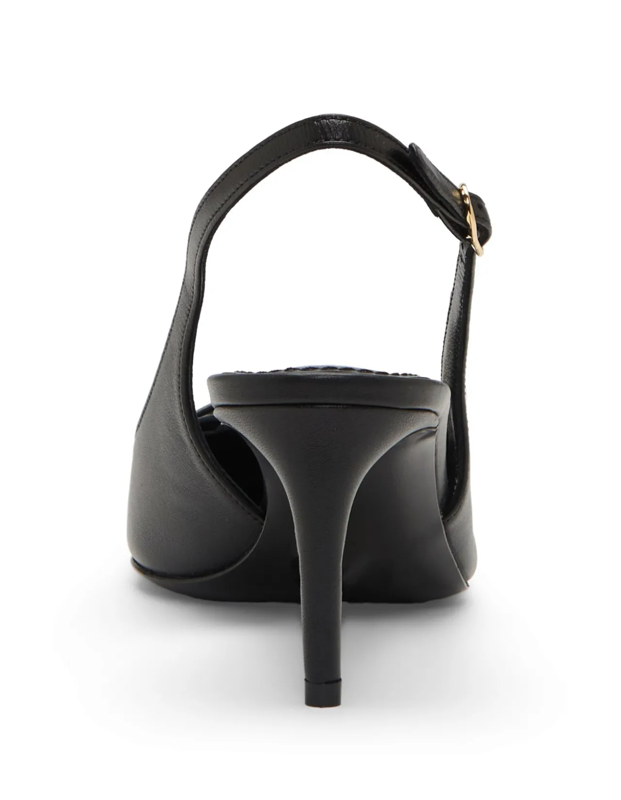 Lollo Gold Logo Detail Slingback Pumps