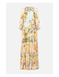 LONG GATHERED PANEL DRESS