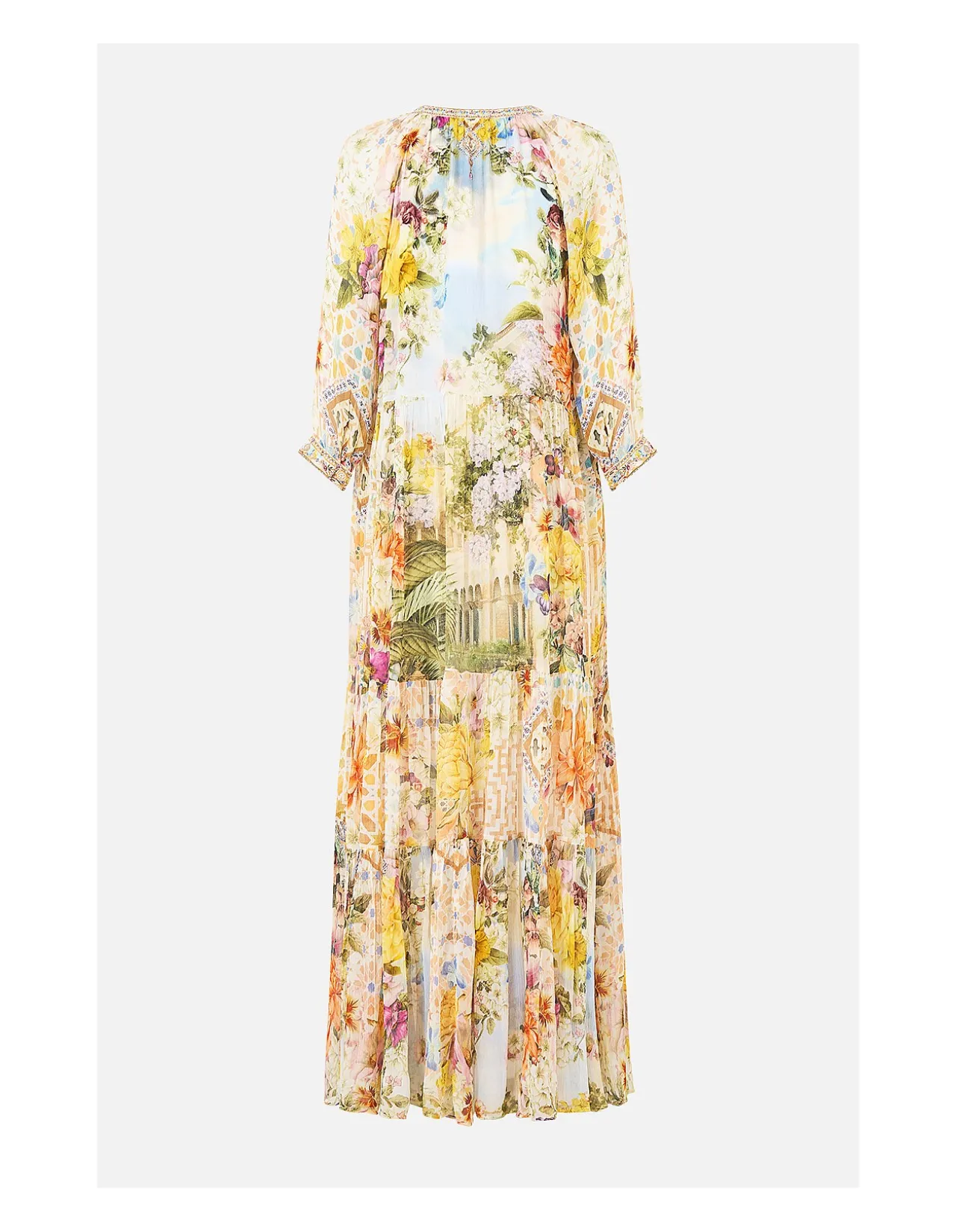 LONG GATHERED PANEL DRESS