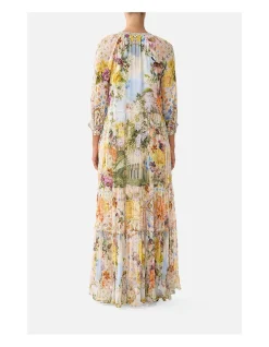 LONG GATHERED PANEL DRESS