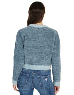 Long Sleeve Cn Bow Jacquard Sweater