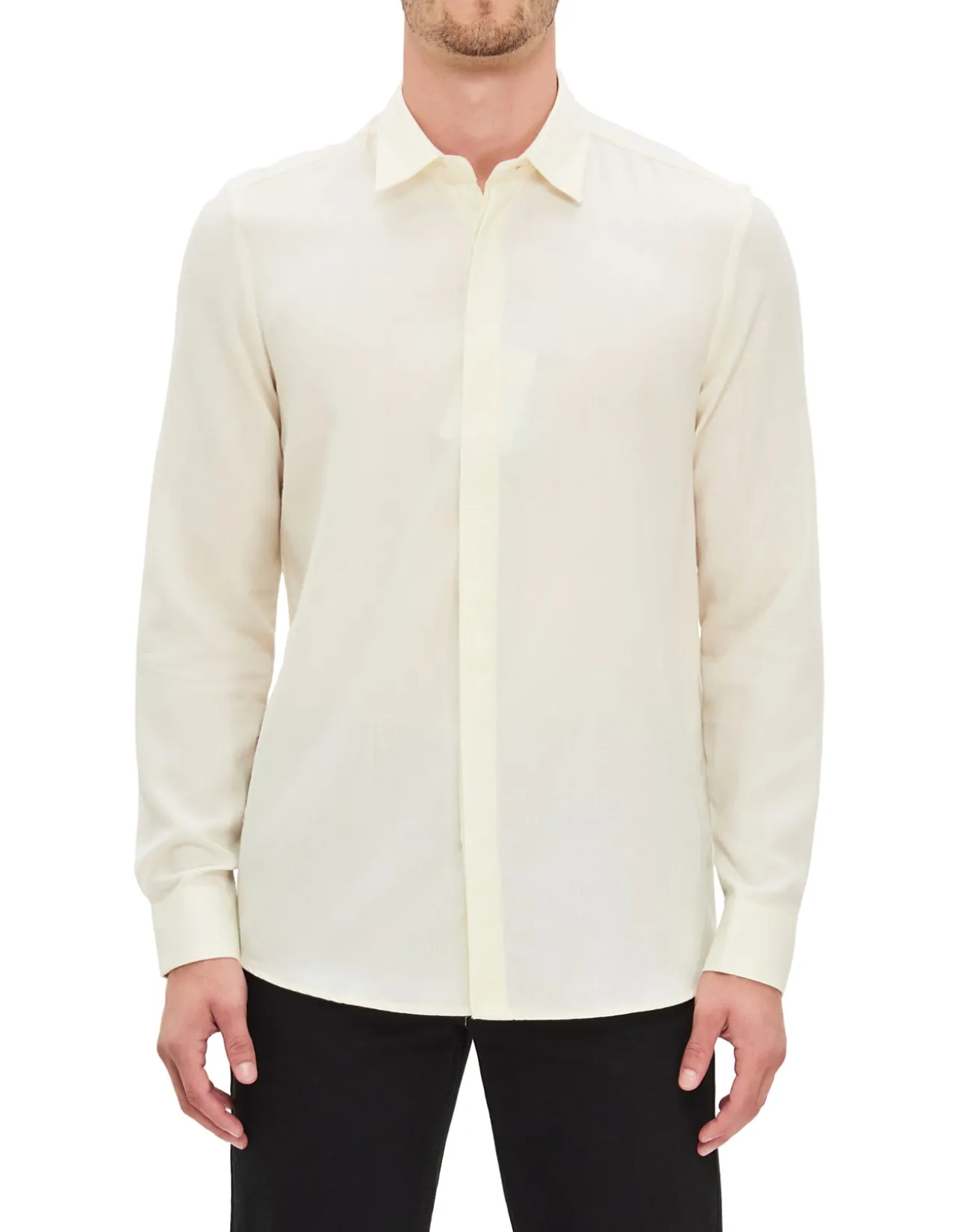 LONG SLEEVE HENRI FLANNEL WOOL LYOCELL SHIRT