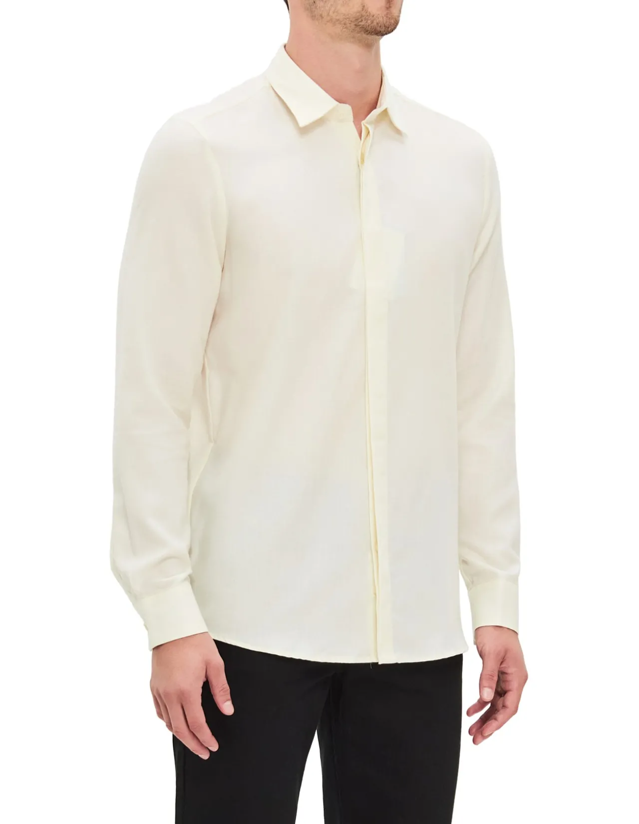 LONG SLEEVE HENRI FLANNEL WOOL LYOCELL SHIRT