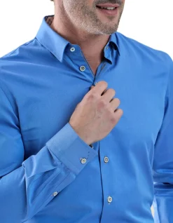 LONG SLEEVE MODERN FIT 2PLY COTTON TWILL SHIRT