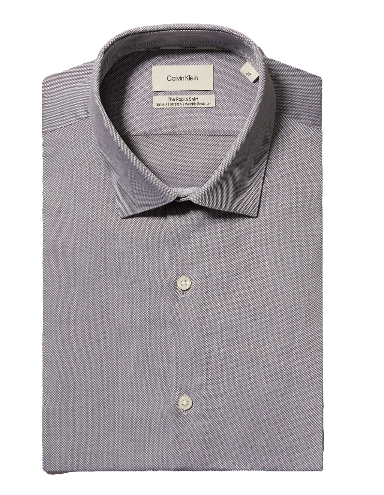 LONG SLEEVE SLIM POPLIN STR SOLID COTTON SHIRT