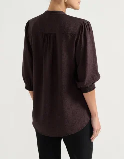 LONG SLEEVE V NECK BLOUSE