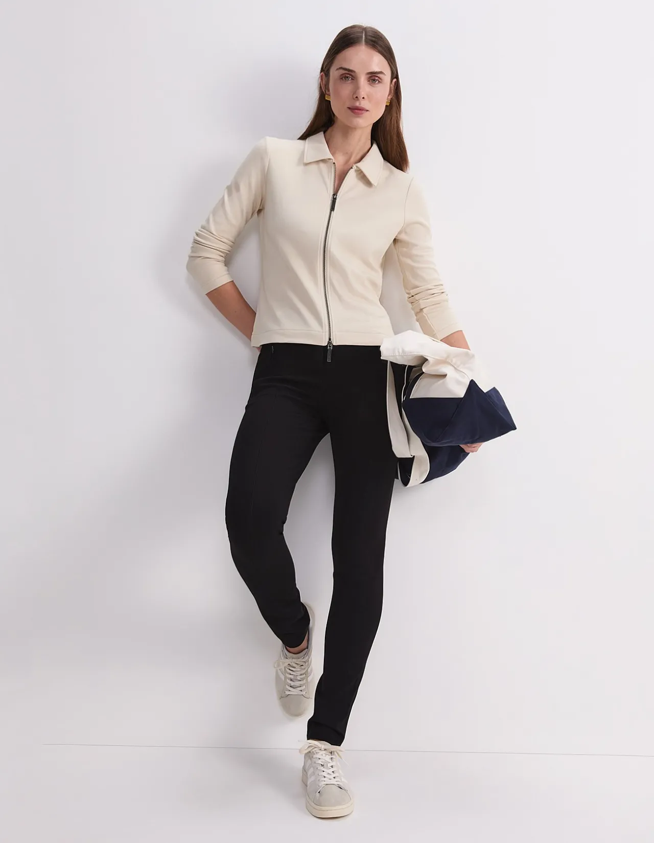 LONG SLEEVE ZIP THROUGH TOP