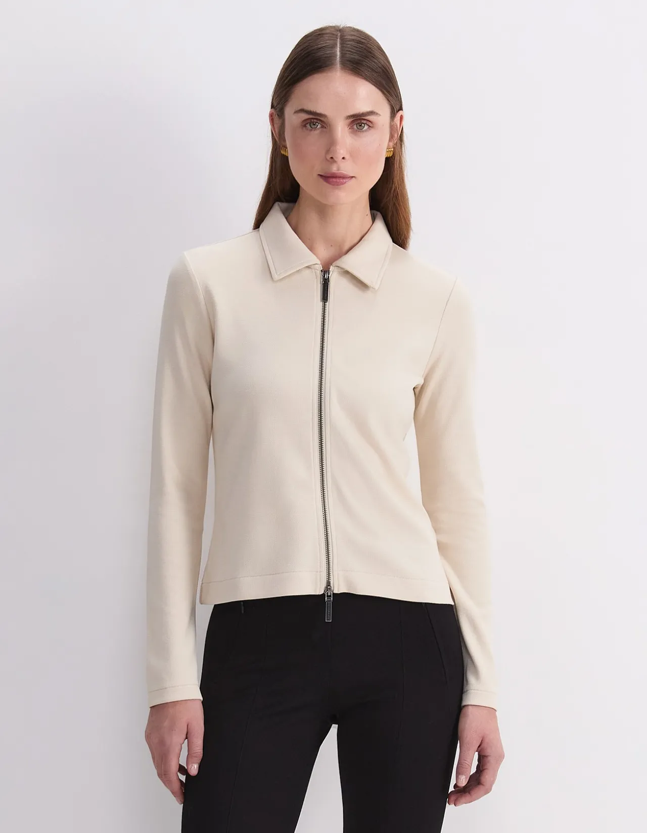 LONG SLEEVE ZIP THROUGH TOP