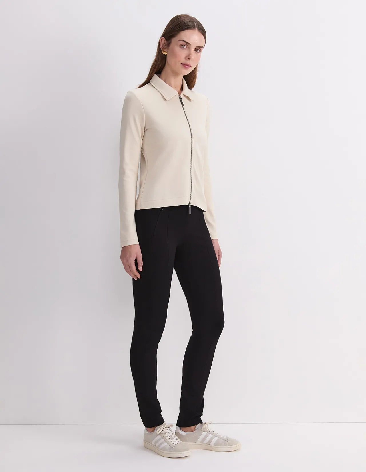 LONG SLEEVE ZIP THROUGH TOP