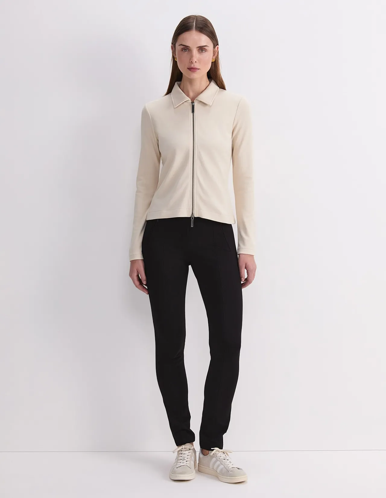 LONG SLEEVE ZIP THROUGH TOP