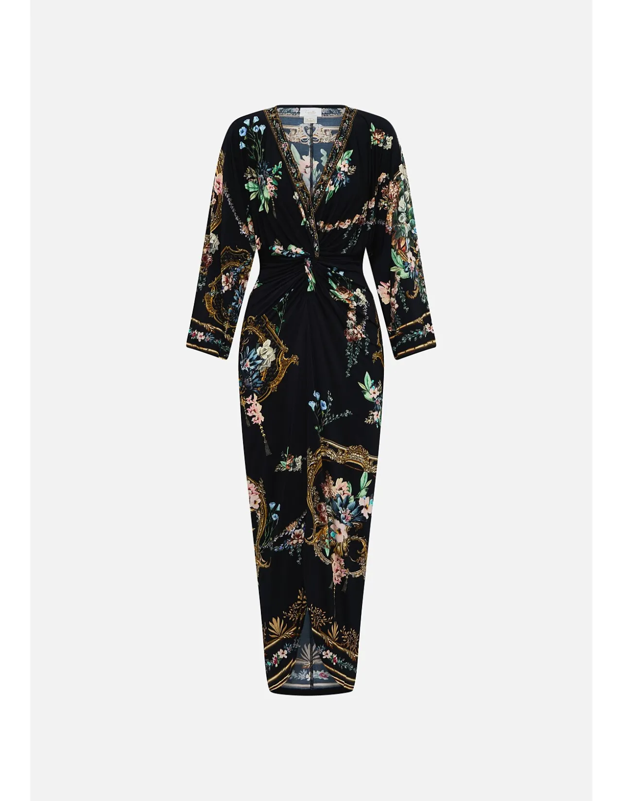 LONG SPLIT FRONT TWIST DRESS