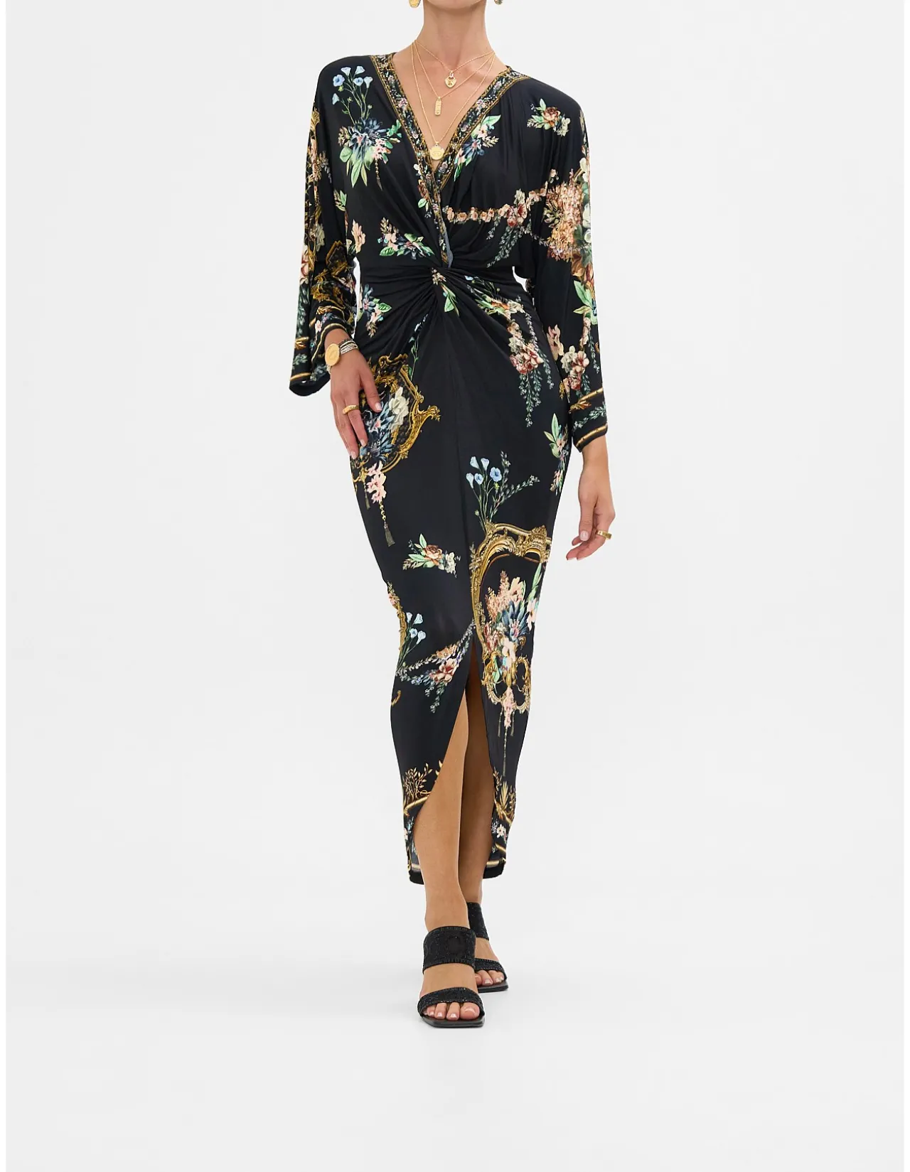 LONG SPLIT FRONT TWIST DRESS