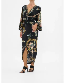LONG SPLIT FRONT TWIST DRESS