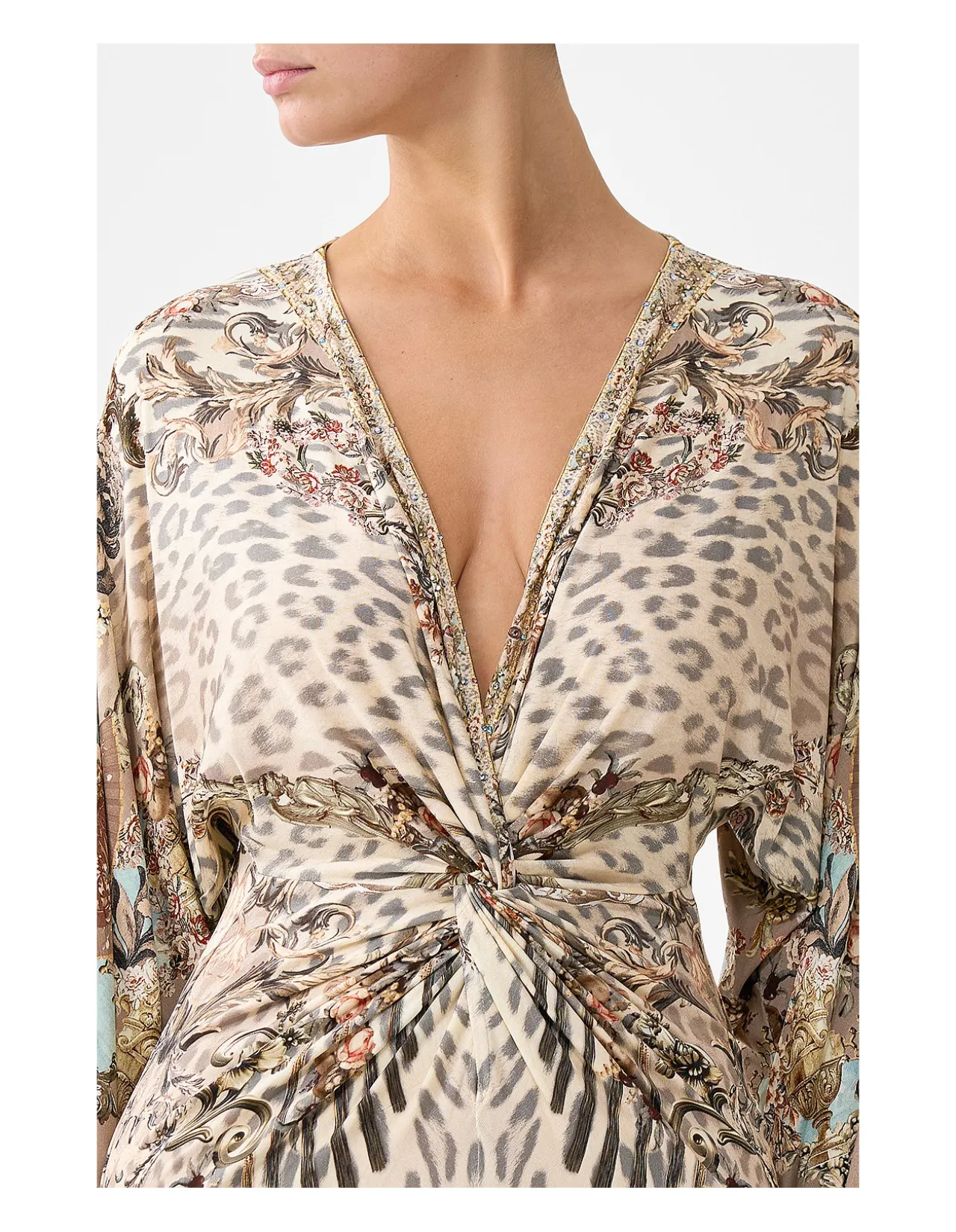 LONG SPLIT FRONT TWIST DRESS