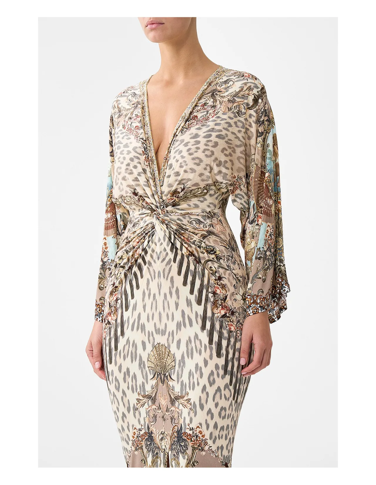 LONG SPLIT FRONT TWIST DRESS