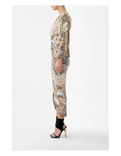 LONG SPLIT FRONT TWIST DRESS