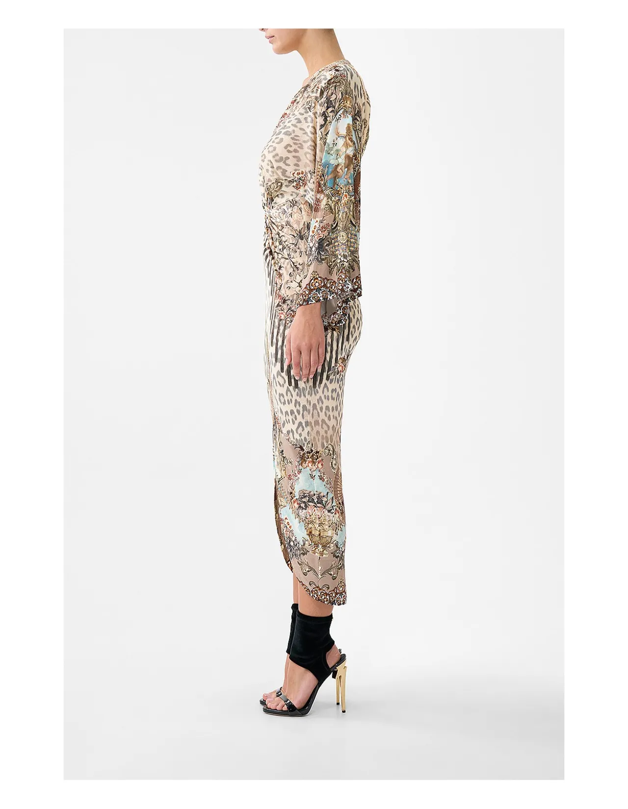 LONG SPLIT FRONT TWIST DRESS