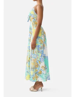 LONG DRESS WITH TIE FRONT