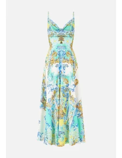 LONG DRESS WITH TIE FRONT
