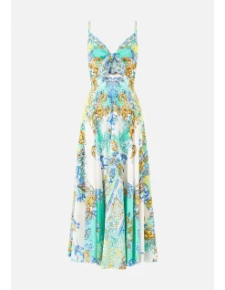 LONG DRESS WITH TIE FRONT