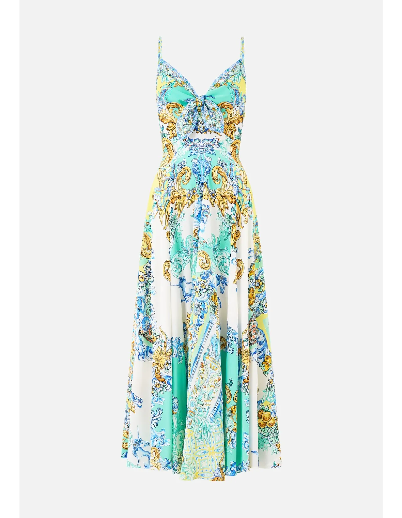 LONG DRESS WITH TIE FRONT