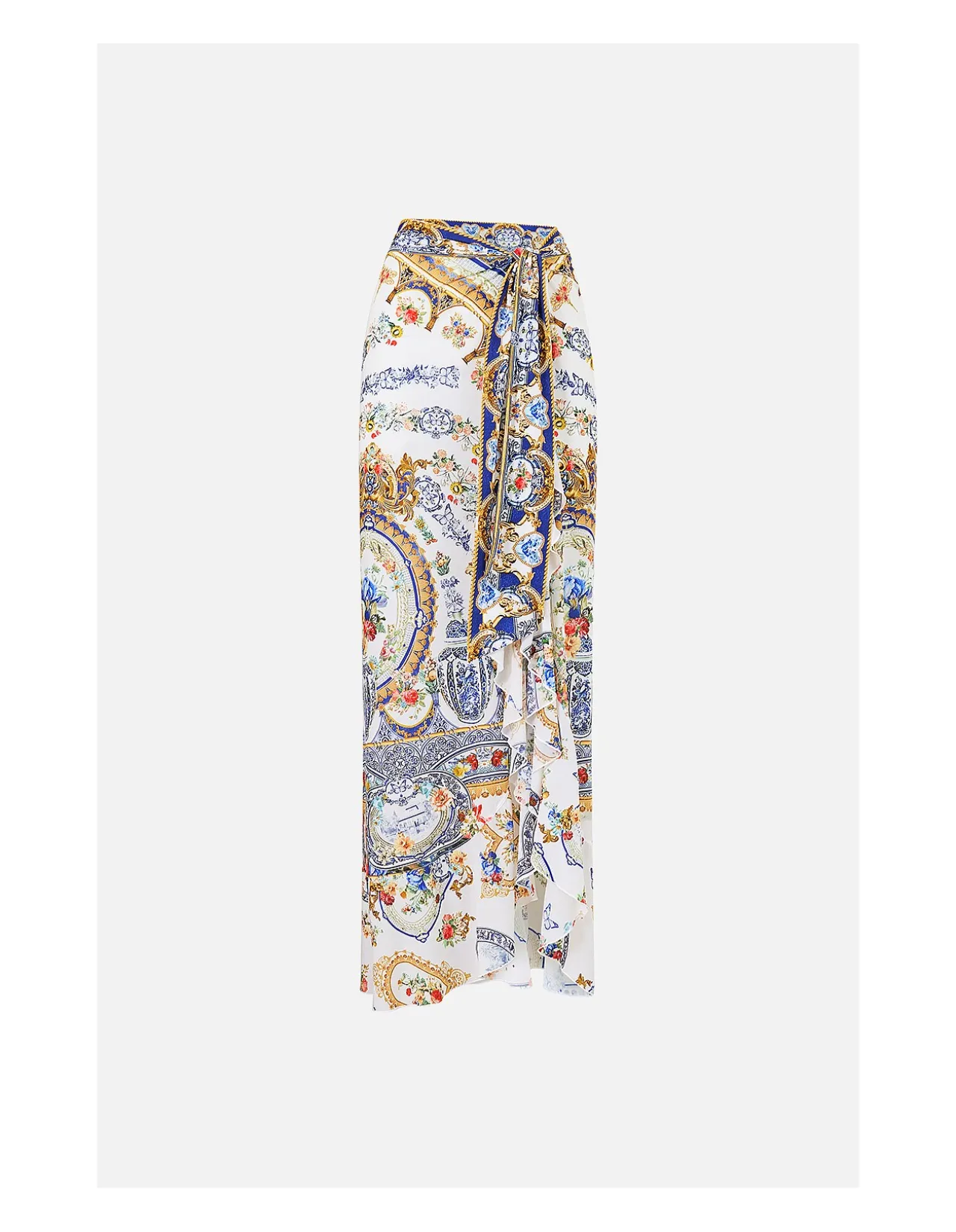 LONG SARONG W TIE WAIST AND FRILL EDGE