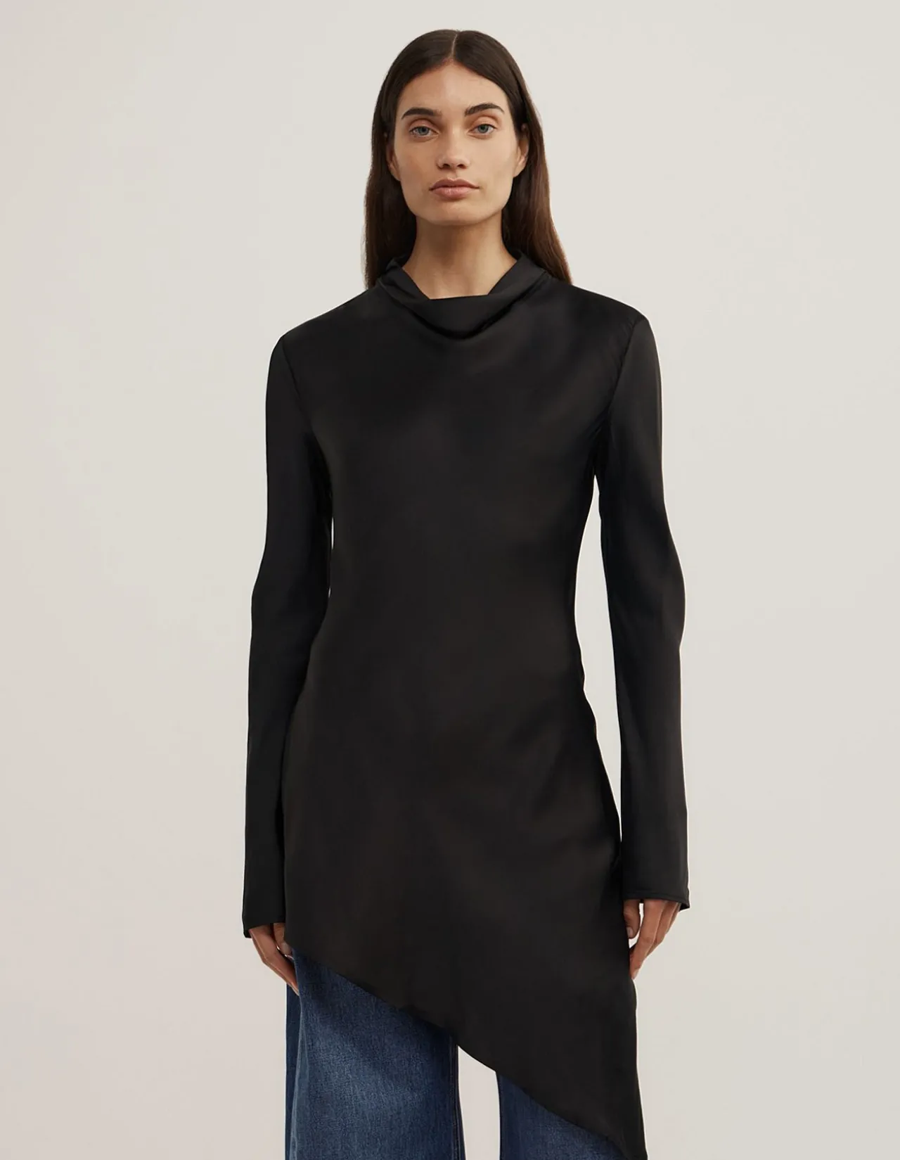 Long Sleeve Asymmetric Tunic Top