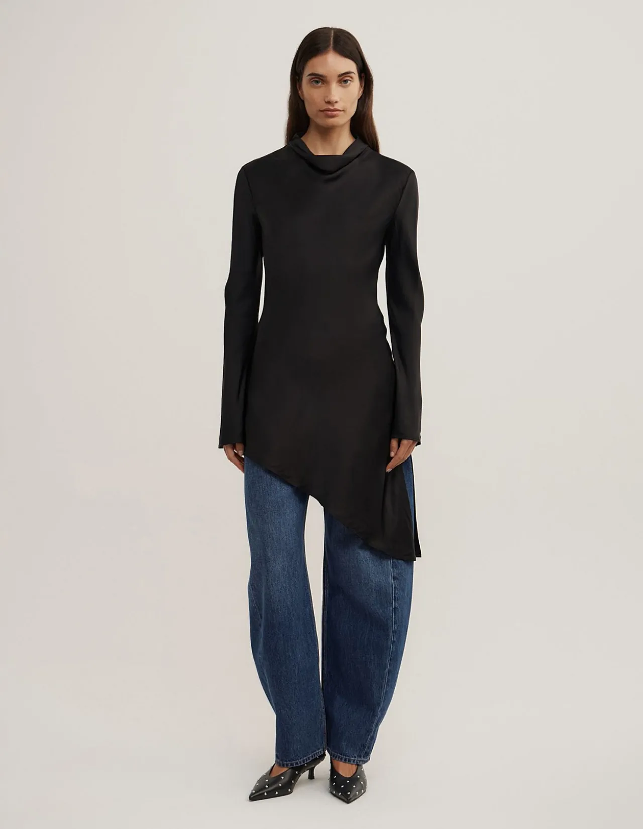 Long Sleeve Asymmetric Tunic Top