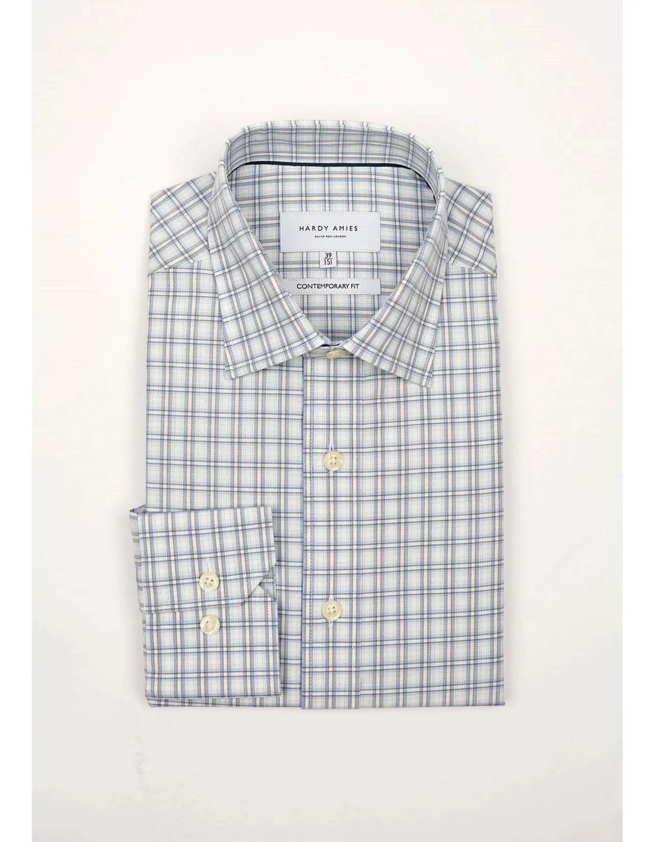 Long Sleeve Check Contempp Fit Cuff Shirt