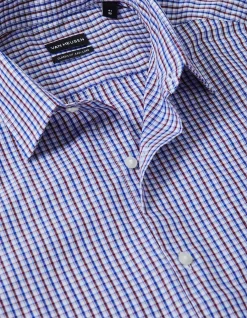 LONG SLEEVE CLASSIC 2 COL GINGHAM EASY CARE POPLIN SHIRT