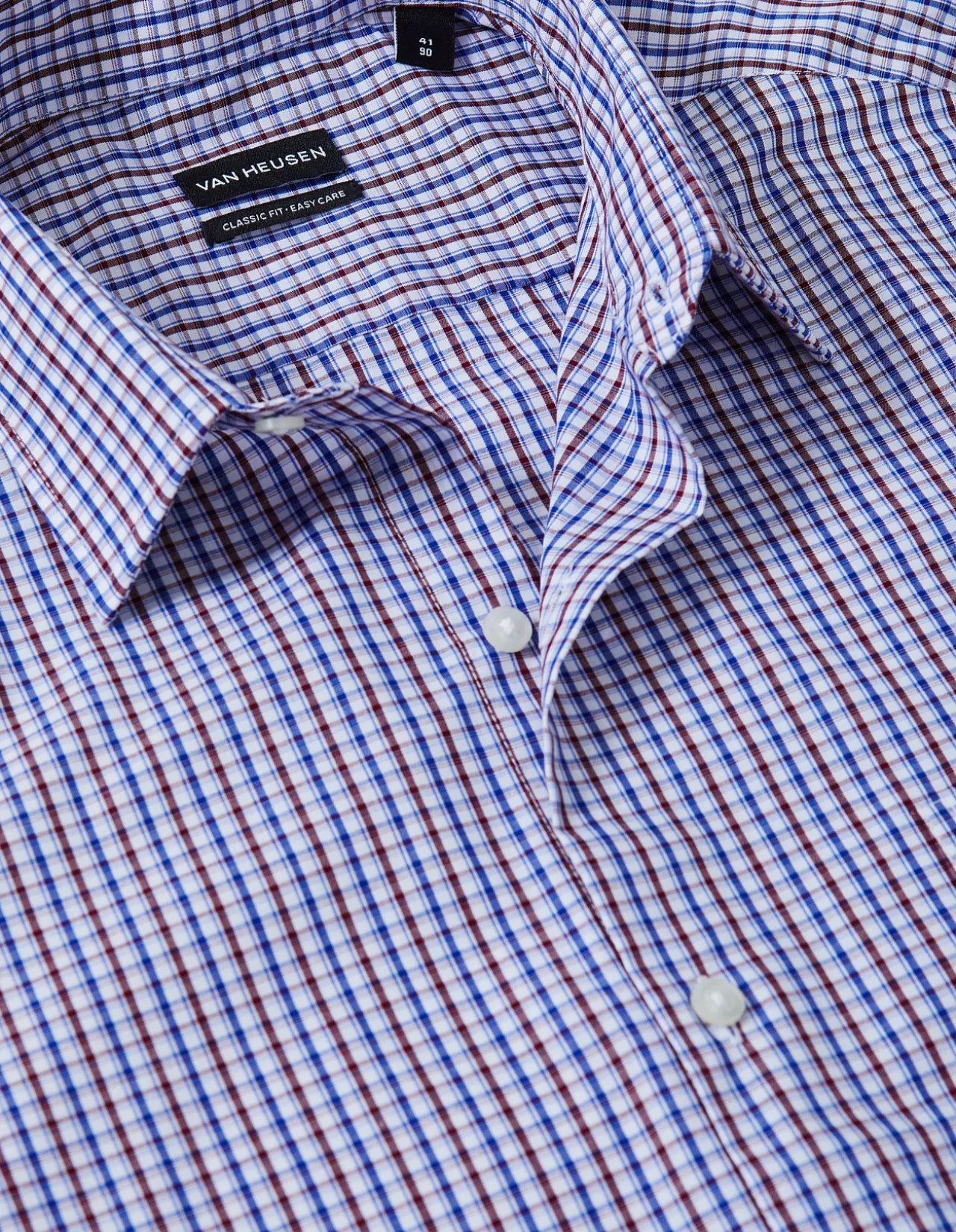 LONG SLEEVE CLASSIC 2 COL GINGHAM EASY CARE POPLIN SHIRT