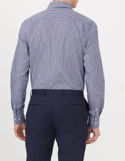 LONG SLEEVE CLASSIC 2 COL GINGHAM EASY CARE POPLIN SHIRT