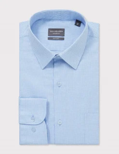 Long Sleeve Classic Single Colour Houndstooth Dobby Shirt