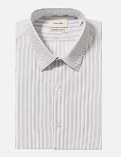 LONG SLEEVE COTTON SLIM MID TWILL STRETCH SHIRT