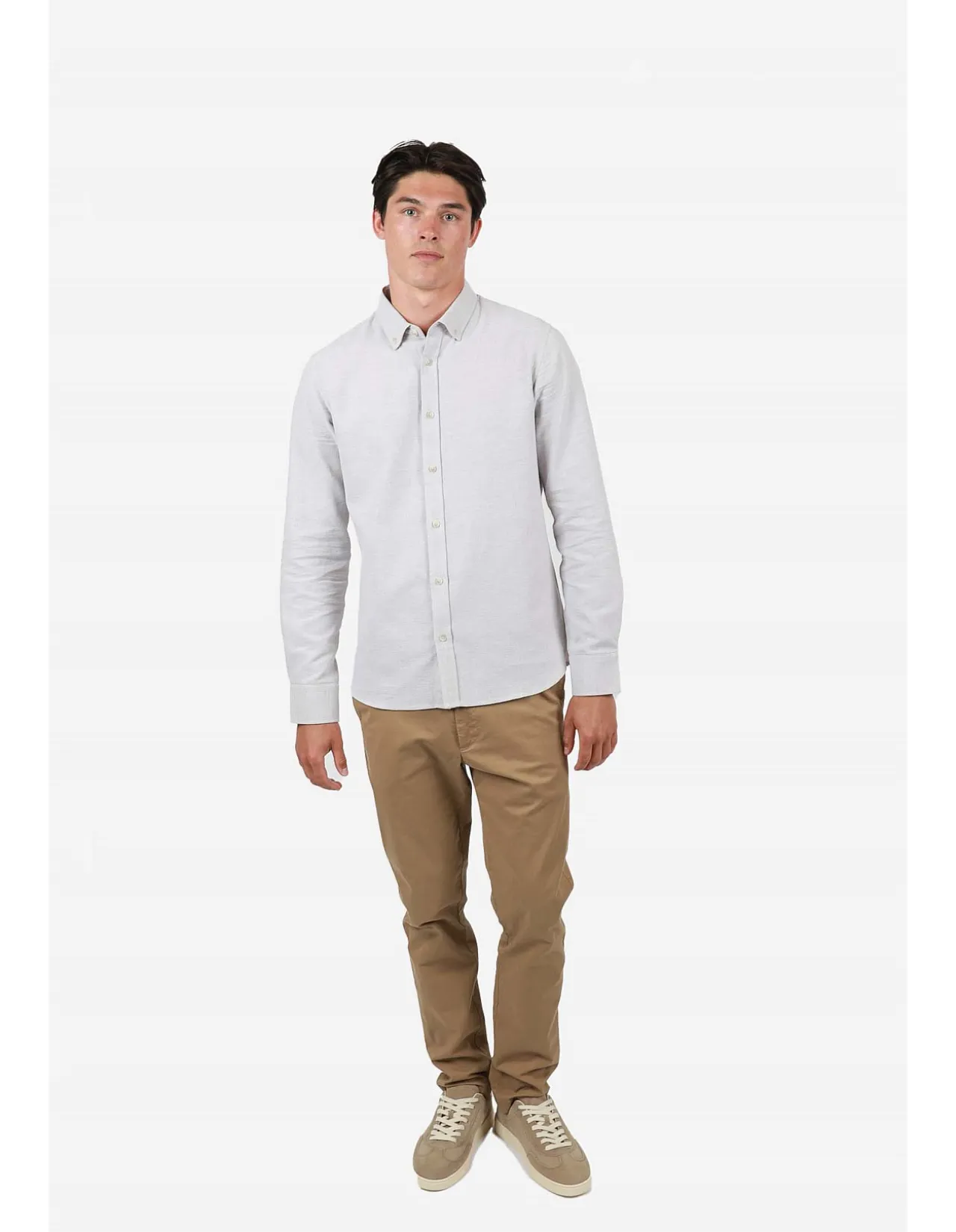 Long Sleeve Diamond Texture Cotton Shirt