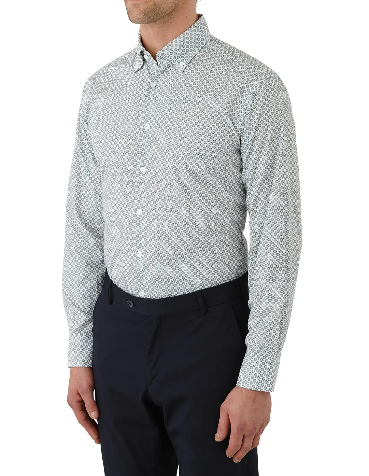 Long Sleeve Floral Geo Shirt