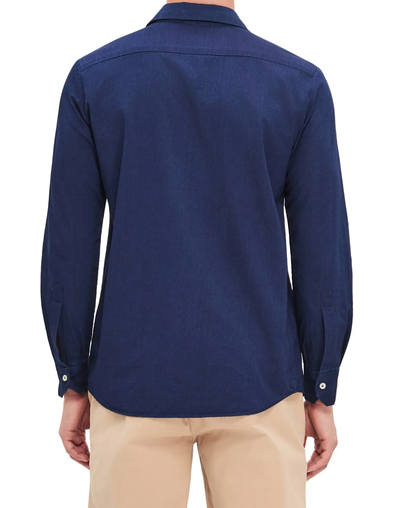 LONG SLEEVE HOWARD TWILL INDIGO COTTON SHIRT