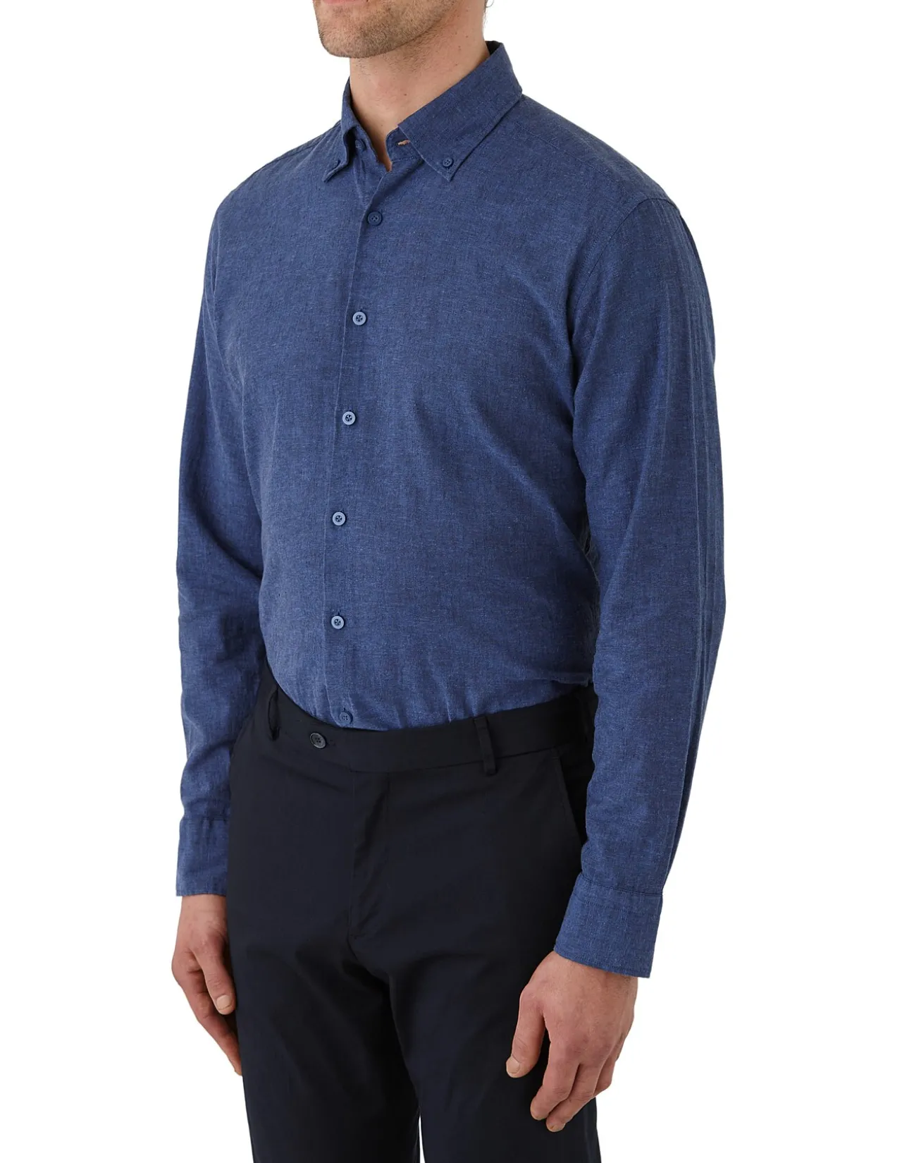 Long Sleeve Linen Blend Shirt