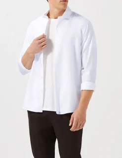 Long Sleeve NEVER Tuck Single Colour Tencel Blend Oxford Shirt