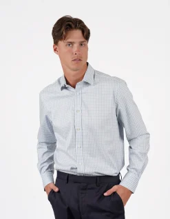 LONG SLEEVE SINGLE CUFF CHECK CONTEMPORARY REG FIT SHIRT