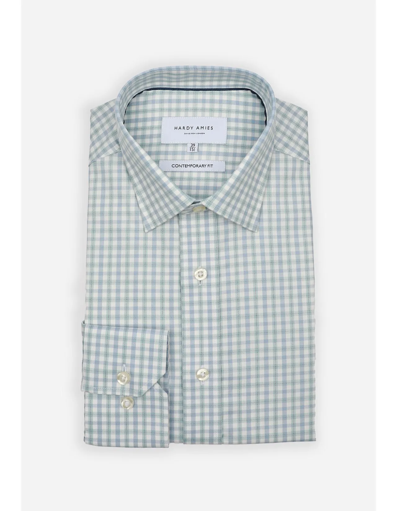 LONG SLEEVE SINGLE CUFF CHECK CONTEMPORARY REG FIT SHIRT