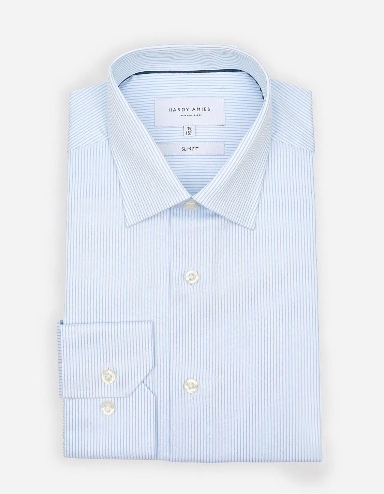 LONG SLEEVE SINGLE CUFF STRIPE SLIM FIT SHIRT