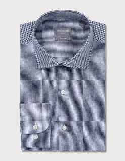 LONG SLEEVE SLIM 1 COL HOUNDSTOOTH SHIRT