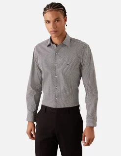 Long Sleeve Slim Single Colour STEP Print Shirt