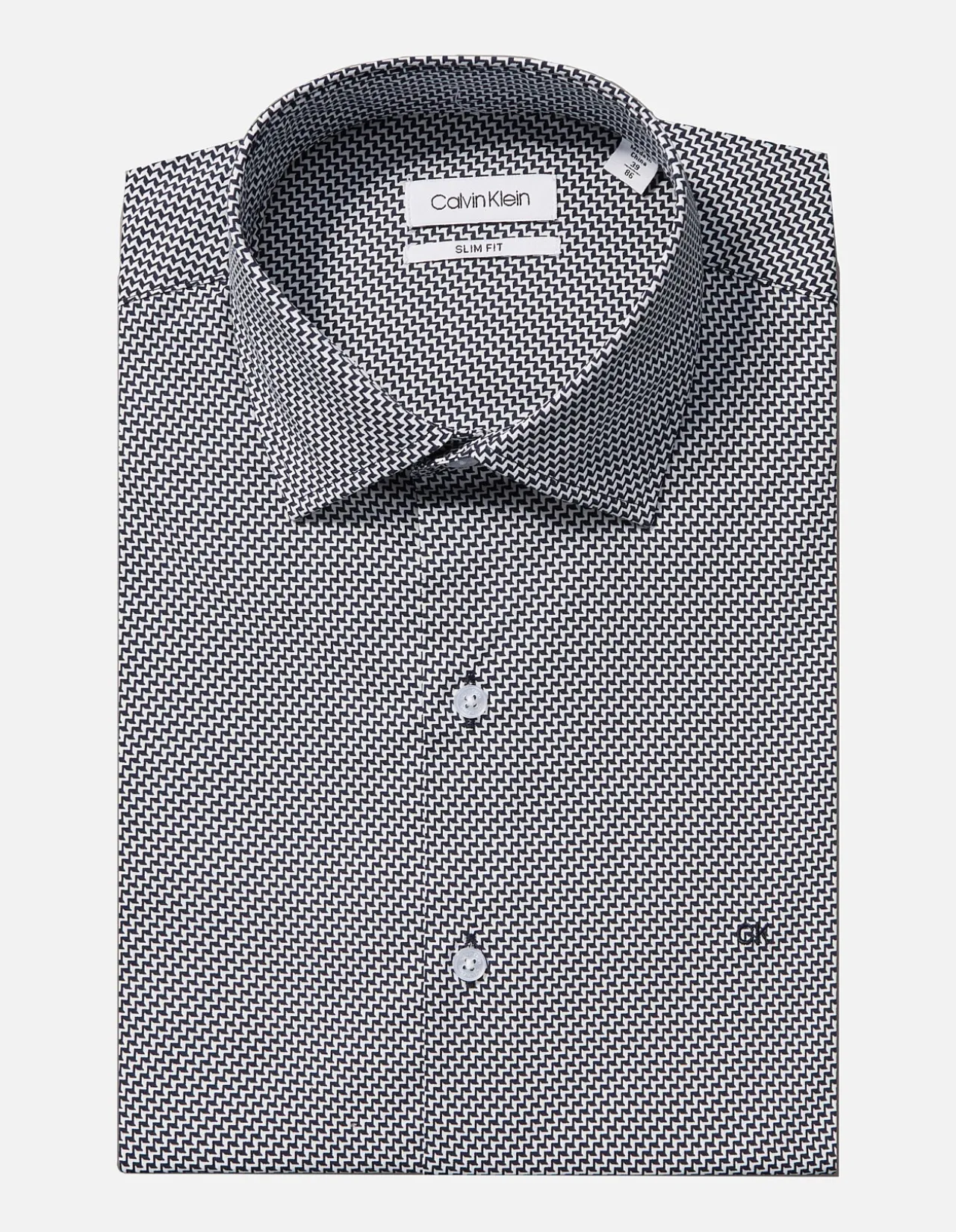 Long Sleeve Slim Single Colour STEP Print Shirt