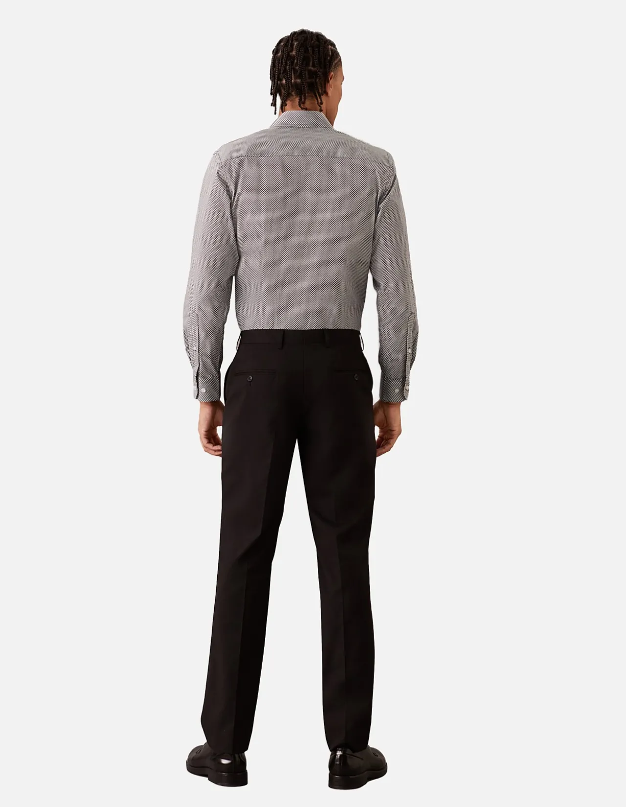 Long Sleeve Slim Single Colour STEP Print Shirt