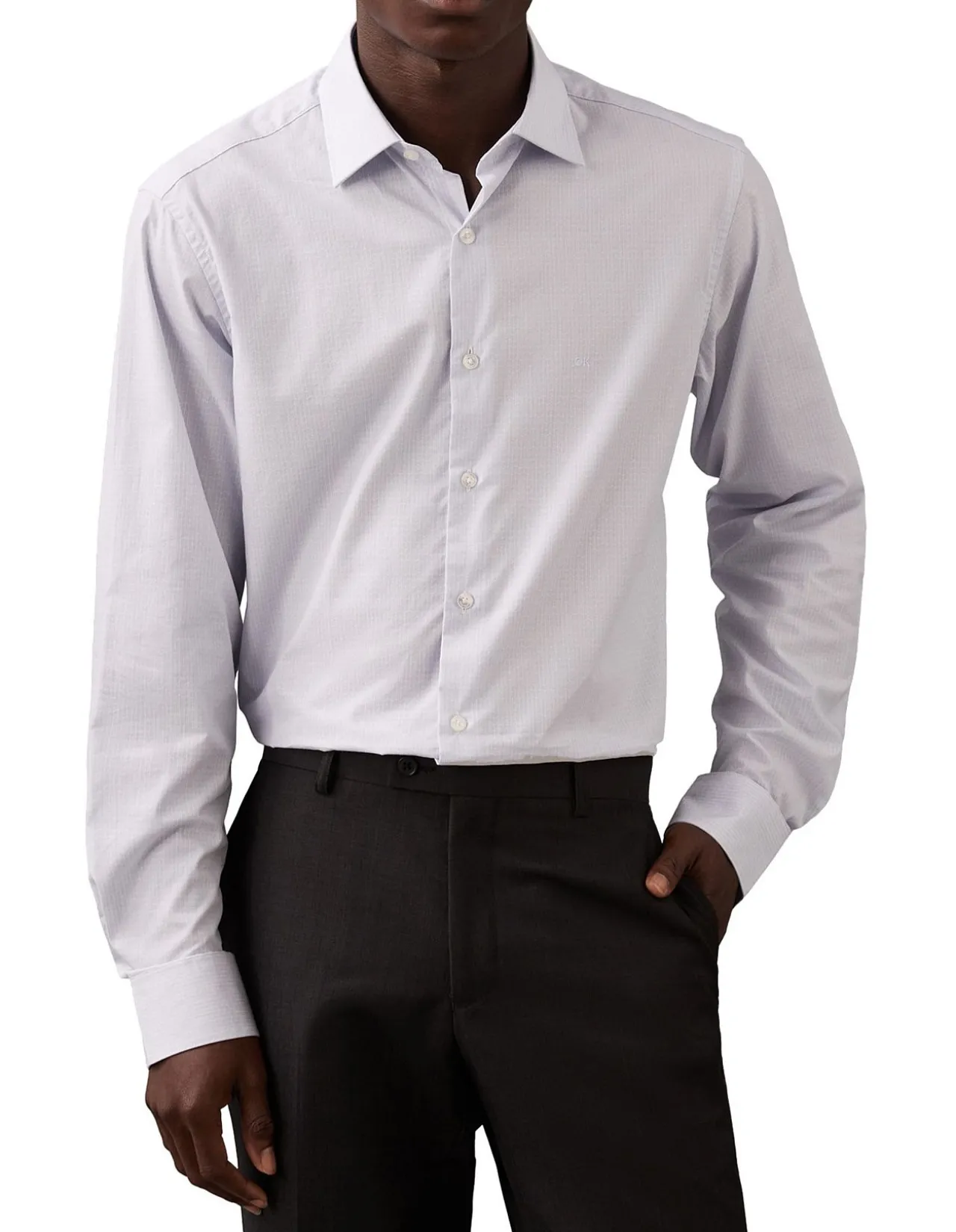 Long Sleeve Slim Single Colour WAVE Dobby Shirt